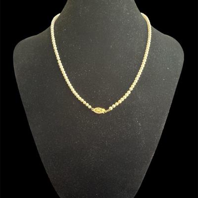 14K Clasp Pearl Necklace