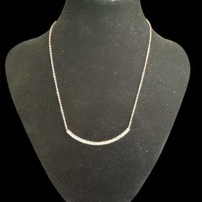 Sterling Silver Curved Bar Necklace
