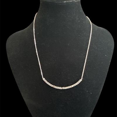 Sterling Silver Curved Bar Necklace