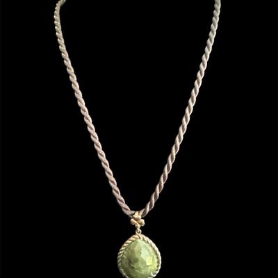 Black Cord Sterling Silver Pendant Necklace