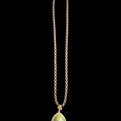 Black Cord Sterling Silver Pendant Necklace