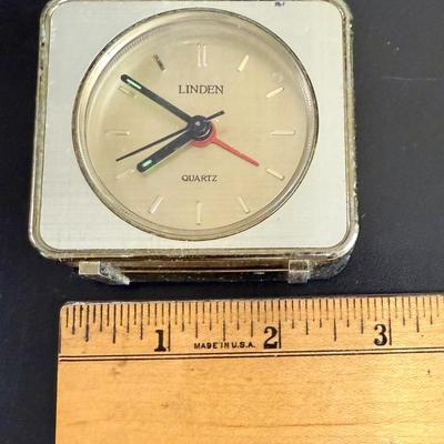 Vintage Linden Battery Travel Clock