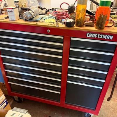 Red Rolling Craftsman Tool Bench Chest