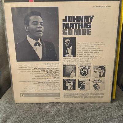 Sale Photo Thumbnail #409: "So Nice" by Johnny Mathis, a classic vinyl LP from Mercury Records. 
Details about the album:
Artist: Johnny Mathis.
Album Title: So Nice.
Release Date: September 16, 1966.
Record Label: Mercury Records.
Format: Vinyl LP (later released on CD).
Genre & S