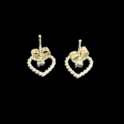 14K Gold Heart Stud Earrings