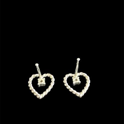 14K Gold Heart Stud Earrings