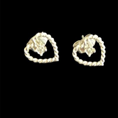 14K Gold Heart Stud Earrings