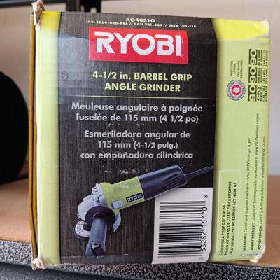 RYOBI ANGLE GRINDER AND LAZERPRO LASER LEVEL