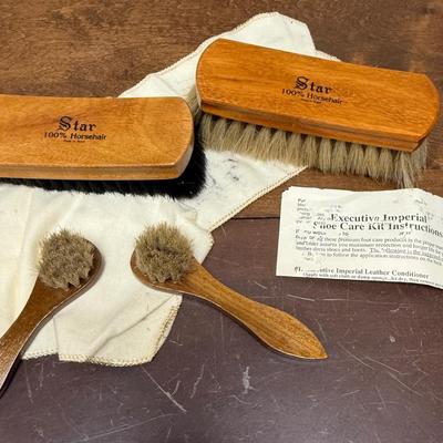 Star 100% Shoe Shine Brushes and Shine Cloth