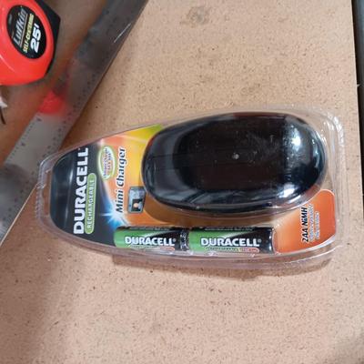 7 1/4 CIRCULAR SAW, 36" T-SQUARE, CLIP ON LIGHT, TAPE MEASURE AND NEW BATTERY CHARGER