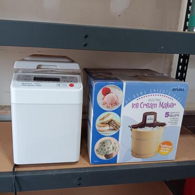 HITACHI BREAD MAKER AND RIVAL ICE CREAM MAKER