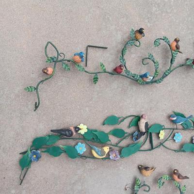 3 METAL WALL HUNG DECOR WITH BIRDS