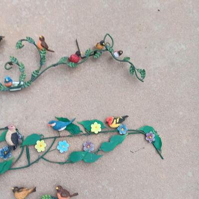 3 METAL WALL HUNG DECOR WITH BIRDS