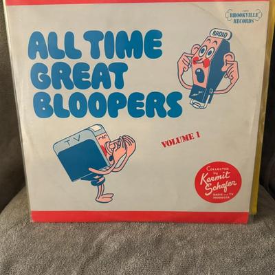 Sale Photo Thumbnail #440: "All Time Great Bloopers Volume 1" collected by Kermit Schafer. 
Here's more information about this album:
Artist/Collector: The album features a collection of "bloopers" (humorous mistakes or errors) from radio and television, compiled and presented by K