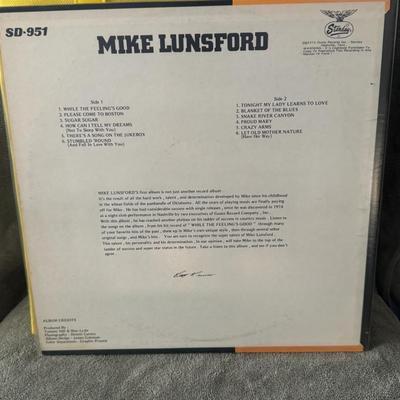 Sale Photo Thumbnail #463: Mike Lunsford, released on the Starday label in 1975 under the catalog number SD-951. 
Key details about this album:
Artist: Mike Lunsford.
Album Title: Mike Lunsford (Self-titled).
Label & Catalog Number: Starday Records, SD-951.
Release Year: 1975.
Genr