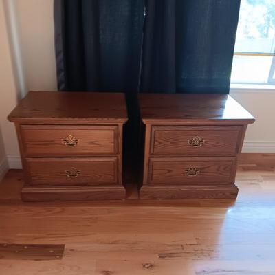 2 MATCHING TWO DRAWER NIGHT STANDS
