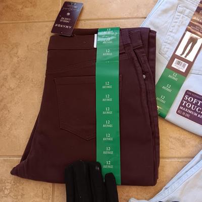 LADIES NEW PANTS SIZE 12 & 14, NEW SWEATSHIRT (L) SWEATPANTS (M) AND SIZE 8 NIKE SHOES