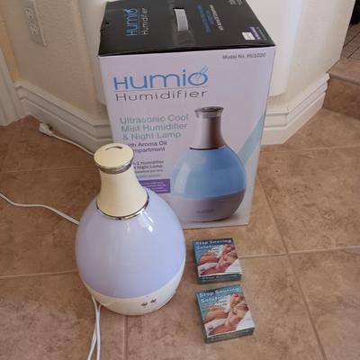 ULTRASONIC COOL MIST HUMIDIFIER W/NIGHT LAMP PLUS STOP SNORING SOLUTION
