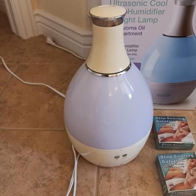 ULTRASONIC COOL MIST HUMIDIFIER W/NIGHT LAMP PLUS STOP SNORING SOLUTION