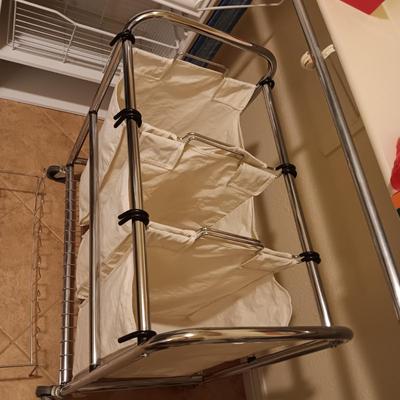 3 SECTION LAUNDRY SORTER AND A SHOE RACK