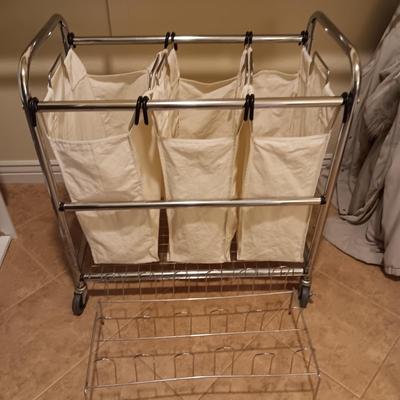 3 SECTION LAUNDRY SORTER AND A SHOE RACK