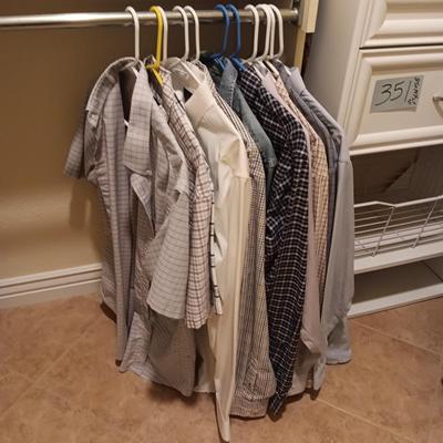 MENS SHORT AND LONG SLEEVED BUTTON UP SHIRTS SIZE LARGE