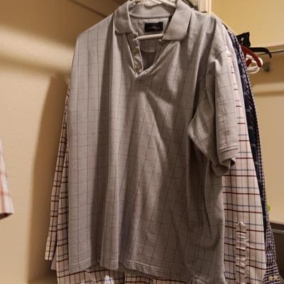MENS SHORT AND LONG SLEEVE BUTTON UP SHIRTS SIZE LARGE