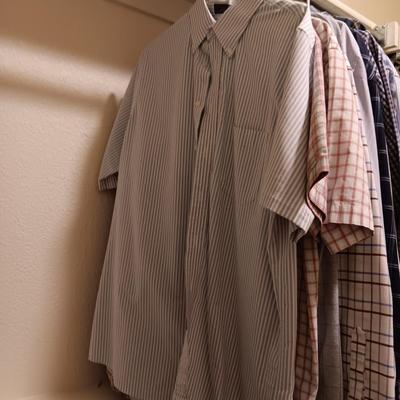 MENS SHORT AND LONG SLEEVE BUTTON UP SHIRTS SIZE LARGE