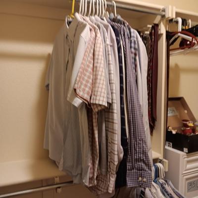 MENS SHORT AND LONG SLEEVE BUTTON UP SHIRTS SIZE LARGE