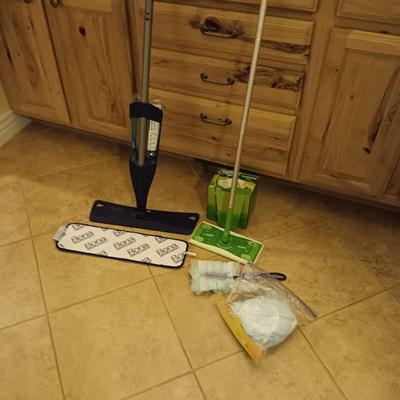 BONA FLOOR CLEANER, SWIFFER FLOOR MOP AND DUSTERS