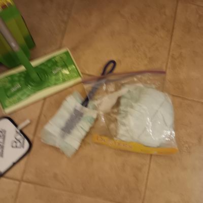 BONA FLOOR CLEANER, SWIFFER FLOOR MOP AND DUSTERS