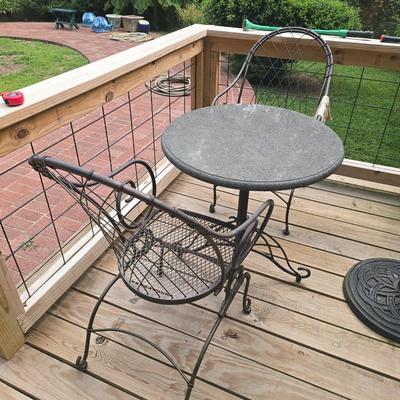 Granite bistro set with chairs