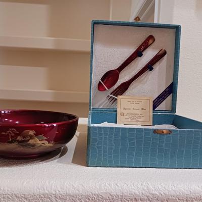 NAGAOKA YO-KO JAPANESE LACQUER WARE AND CLAY VESSEL
