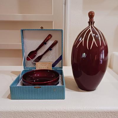 NAGAOKA YO-KO JAPANESE LACQUER WARE AND CLAY VESSEL