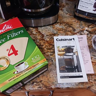 CUISINART SUPREME GRIND BURR MILL & CUISINART PROGRAMMABLE COFFEE MAKER