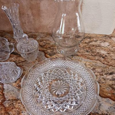 GLASS SERVING PIECES AND VASES