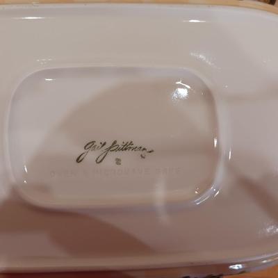 GAIL PITTMAN SERVING DISH WITH IRON HOLDER, CRUETS & SHAKERS