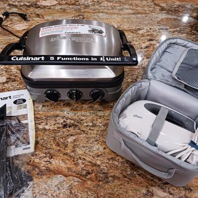 OSTER HAND MIXER & CUISINART GRIDDLER