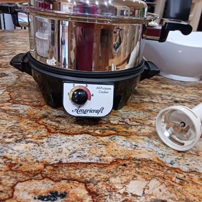 ELECTRIC ALL PURPOSE COOKER, HAND MIXER, SALAD BOWL AND MORE