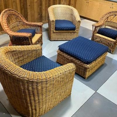 Sale Photo Thumbnail #16: Some unraveling on a few legs of chairs. Includes pads pictured in photos.