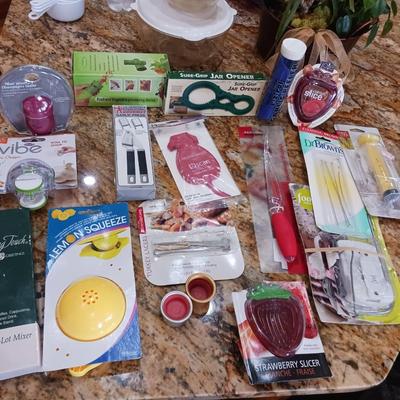 MOSTLY NEW KITCHEN UTENSILS AND GADGETS