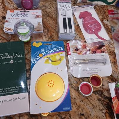 MOSTLY NEW KITCHEN UTENSILS AND GADGETS