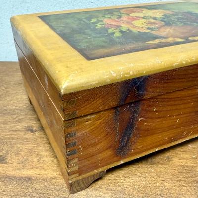 Vintage Ornate Wooden Cigar Box