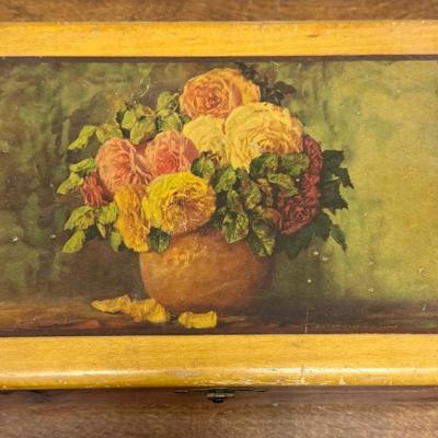Vintage Ornate Wooden Cigar Box