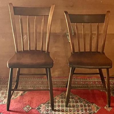 Sale Photo Thumbnail #49: One chair measures 31 inches high and 15 inches wide and the other chair measures 33 inches high and 15 inches wide.