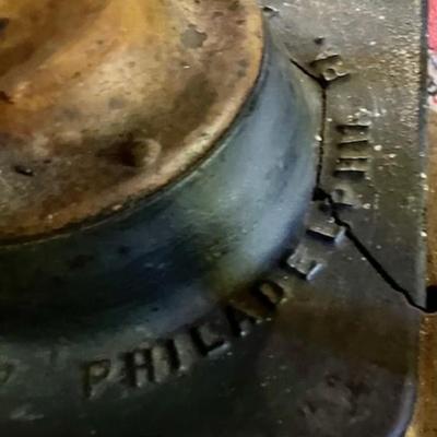 Sale Photo Thumbnail #89: Indentations in brass lid. Crack in base.