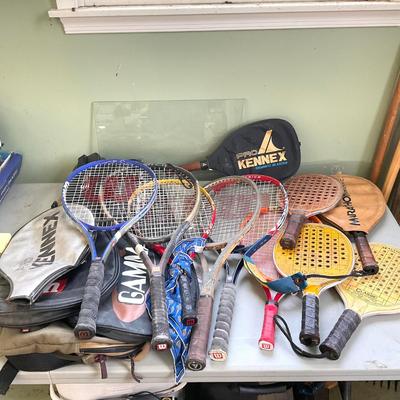 G371 Tennis Racket & Vintage Paddle Ball Rackets