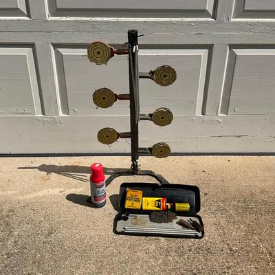 G384 Shooting Target Stand WIth Reactive Targets and Gun Cleaning Accessories