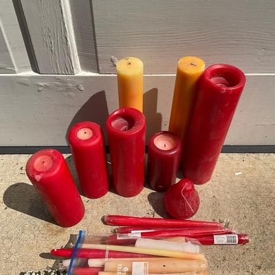 G387 Candle Lot With Storage Tub