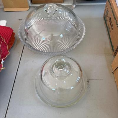 G394 Glass Dome Cake Plate and Cheese dome